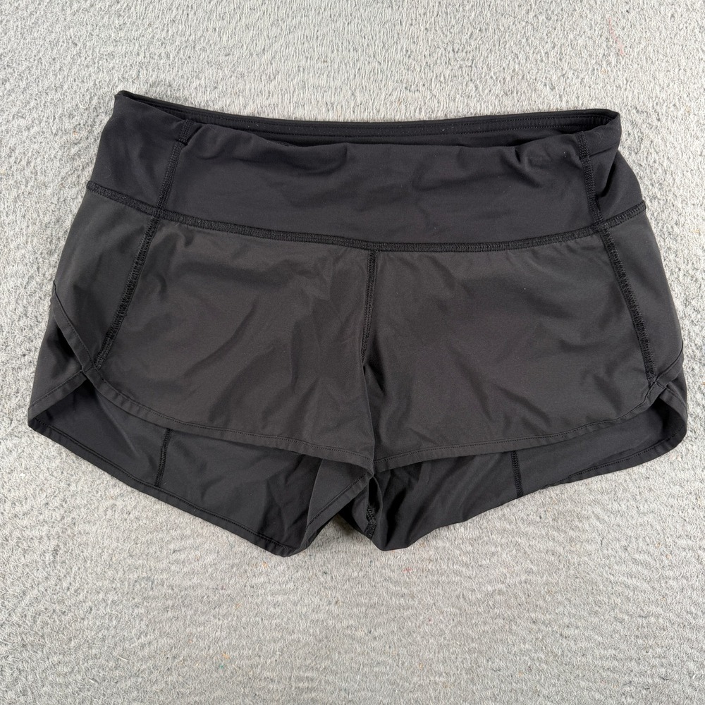 Lululemon Speed Up Running Shorts Womens 4 Black Low Rise Activewear Gym Workout